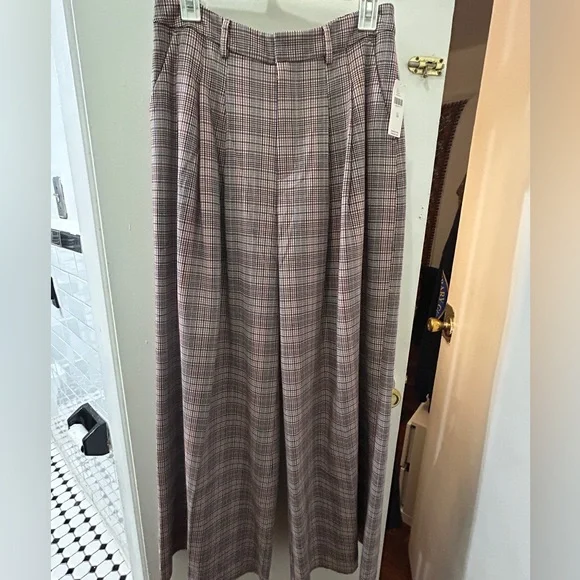 NWT Avery Pleated Wide-Leg Trousers by Maeve: Plaid Edition from Anthropologie - Picture 2 of 11